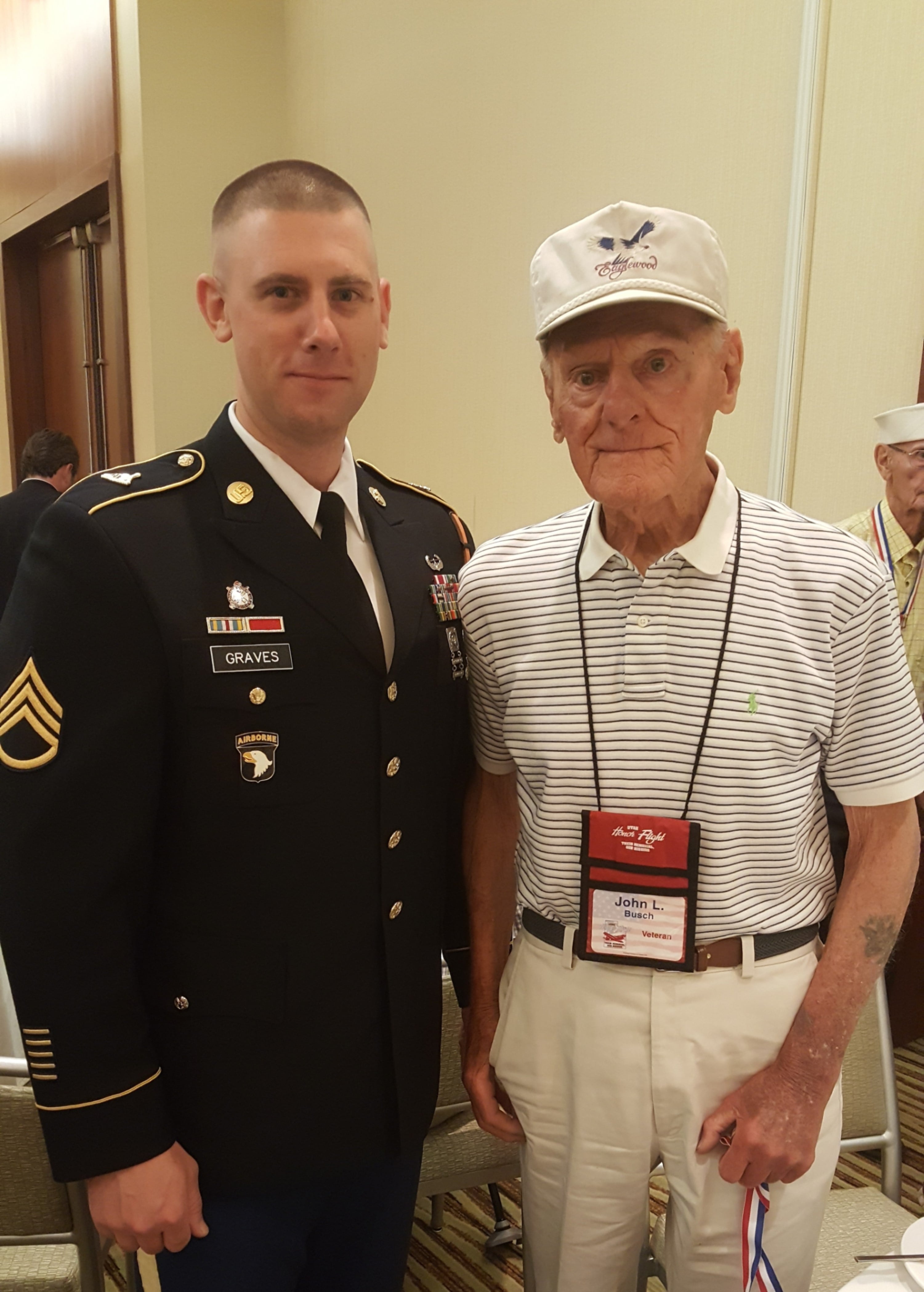 WWII veteran John Busch Iraq Veteran and SSG Joseph Graves
